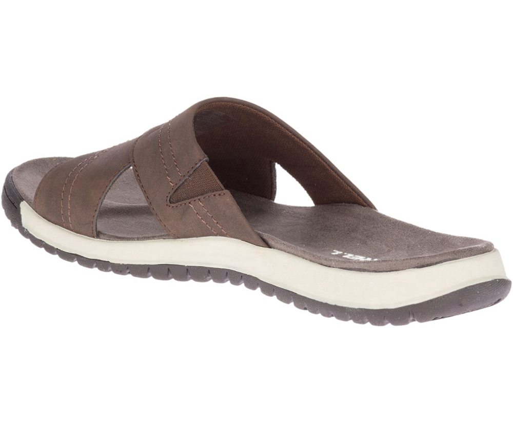 Merrell Sandals Brown - Veron Slide - Mens 19OTXGPRN